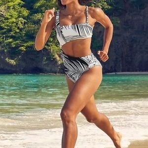 Athleta Retro Palm One-piece NWT